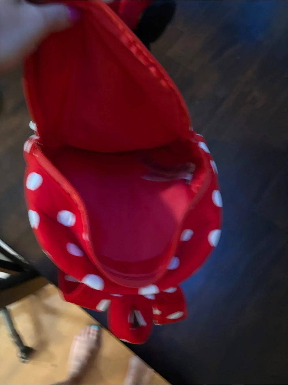 Disney Minnie Mouse Red & White Polka Dot Plush Backpack with Yellow Shoes